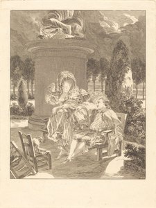 The Evening at the Tuileries by Jean Baptiste Blaise Simonet after Pierre Antoine Baudouin