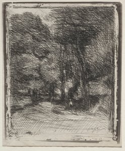 A Souvenir of the Bas-Bréau, original impression 1858, printed in 1921 by Jean Baptiste Camille Corot