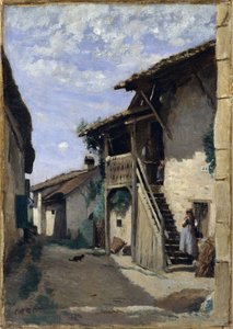 A Village Street: Dardagny by Jean Baptiste Camille Corot