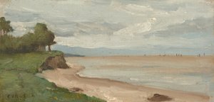 Beach near Etretat by Jean Baptiste Camille Corot