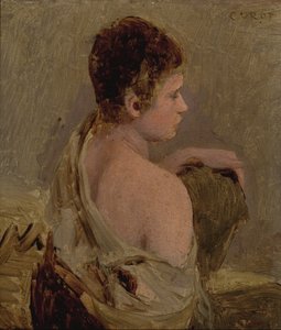 Young Man with Naked Shoulder by Jean-Baptiste-Camille Corot