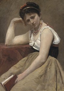Interrupted Reading by Jean Baptiste Camille Corot