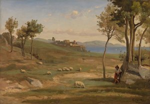 Italian Landscape by Jean Baptiste Camille Corot