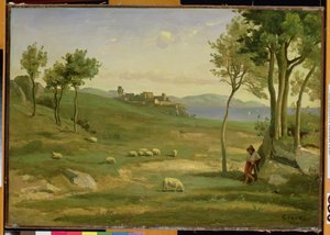 Italian Landscape by Jean Baptiste Camille Corot