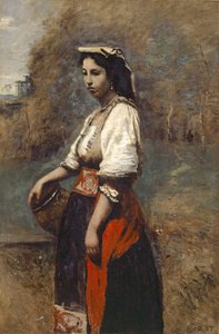 Italian Woman at the Well by Jean Baptiste Camille Corot