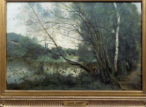 The Pond with the Tree by Jean Baptiste Camille Corot