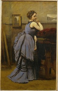 Lady in Blue by Jean-Baptiste-Camille Corot