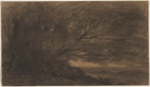 Landscape (The Large Tree) by Jean Baptiste Camille Corot