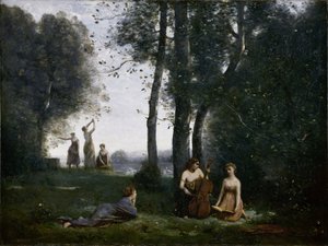 Woodland Music-makers by Jean Baptiste Camille Corot