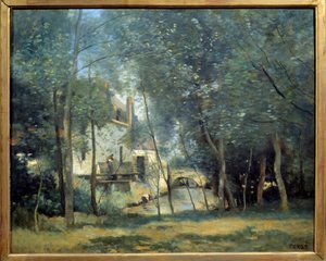 Le Moulin de Saint-Nicolas-Lez-Arras. Painting by Camille Corot (1796-1875) 1874