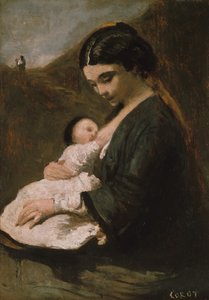 Mother and Child by Jean Baptiste Camille Corot