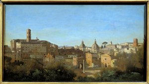 Rome, the Forum Seen from the Farnese Gardens by Jean Baptiste Camille Corot