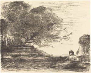 Sappho by Jean Baptiste Camille Corot