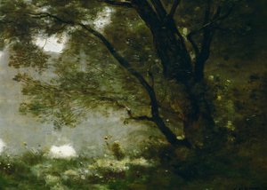 Shepherd, Souvenir of Mortefontaine, France by Jean Baptiste Camille Corot