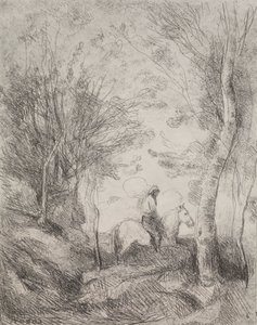 The Great Cavalier in the Wood by Jean Baptiste Camille Corot