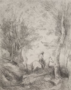 The Great Cavalier in the Wood (original impression 1854, printed in 1921) by Jean Baptiste Camille Corot