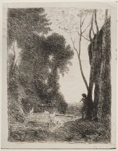 The Little Shepherd by Jean Baptiste Camille Corot