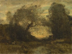 The Pond at the Entrance of the Woods by Jean Baptiste Camille Corot
