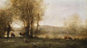 The Pond with Three Cows