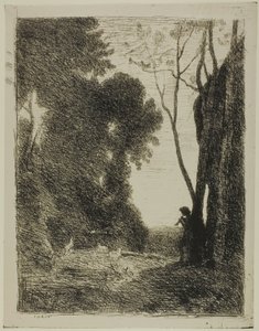 The Young Shepherd, second plate by Jean Baptiste Camille Corot