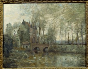 The Castle of Wagnouville. Painting by Camille Corot by Jean Baptiste Camille Corot