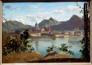 View of Lake and City of Como by Jean Baptiste Camille Corot