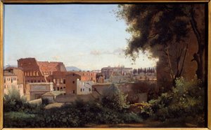 View of the Colosseum in Rome from the Farnese Gardens