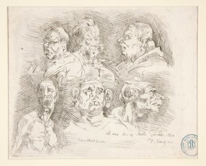 Sketches of Grotesque Heads
