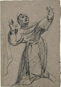 Kneeling Figure with Arms Raised