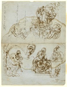 Unfinished Letter with Studies for the Ugolino Group