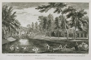 A View to the Grotto of the Serpentine River in the Alder Grove at Stowe, engraved by George Bickham