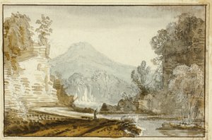 Figure of River Below Cliff