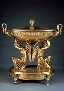 Gilded silver tureen