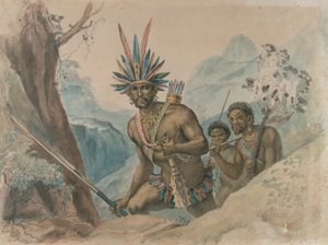 Chief of the Bororenos preparing for an attack by Jean Baptiste Debret