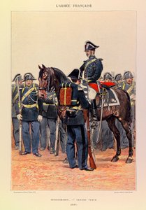 Types and Uniforms of the French Army by Captain Jules Richard, Illustrated by Edouard Detaille: Gendarmerie in Full Dress in 1887 by Jean Baptiste Edouard Detaille