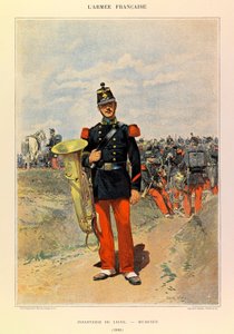 Types and Uniforms of the French Armee of Captain Jules Richard, illustrated by Edouard Detaille: Line infantry: Musician in 1885