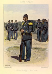 Types and uniforms of the French Army of Captain Jules Richard, illustrated by Edouard Detaille (1848-1912): Infantry of Marine in Great Dress in 1887, Private Collection by Jean Baptiste Edouard Detaille
