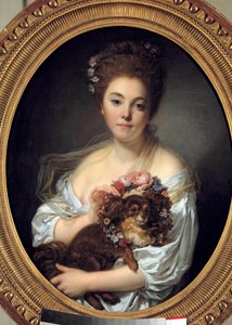 Portrait of Madame De Porcin. Painting by Jean Baptiste Greuze. 1770 approx. Angers, Museum of Fine Arts