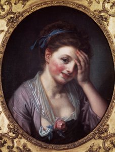 The Girl Has the Rose by Jean Baptiste Greuze