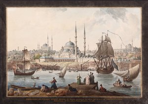 The Yeni Cami and the Port of Istanbul by Jean Baptiste Hilair