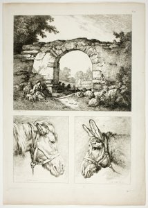 Plate Fourteen of 38 from Oeuvres de J. B. Huet by Jean Baptiste Huet