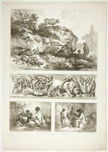 Plate Nine of 38 from Oeuvres de J. B. Huet by Jean Baptiste Huet
