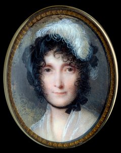 Portrait of Laetitia Bonaparte, mother of Napoleon Bonaparte. Miniature painting on ivory by Jean Baptiste Isabey
