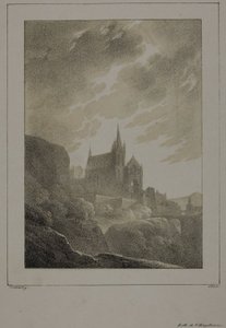 View of a Church by Jean Baptiste Isabey