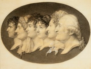 Profile Portrait of Augustin and His Family by Jean Baptiste Jacques Augustin