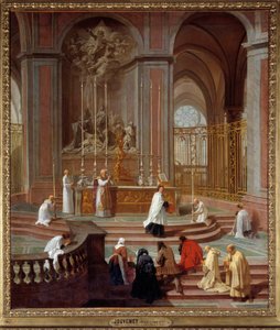 The Mass of the Canon of La Porte or the Master Altar of Notre-Dame de Paris. Painting by Jean Jouvenet (1708-1710)