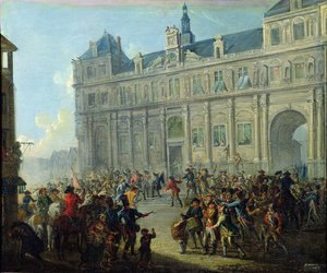 The Assassination of Jacques de Flesselles on the Steps of City Hall July 14, 1789 by Jean Baptiste Lallemand