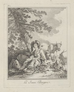 The Young Shepherdess (plate two from Divers Habillements des Peuples du Nord) by Jean Baptiste Le Prince
