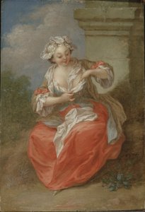 Young Girl Chasing Fleas, c.1750 by Jean Baptiste Lebel
