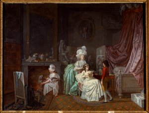 Family Hairstyle in the Privacy of a Bedroom by Jean Baptiste Mallet